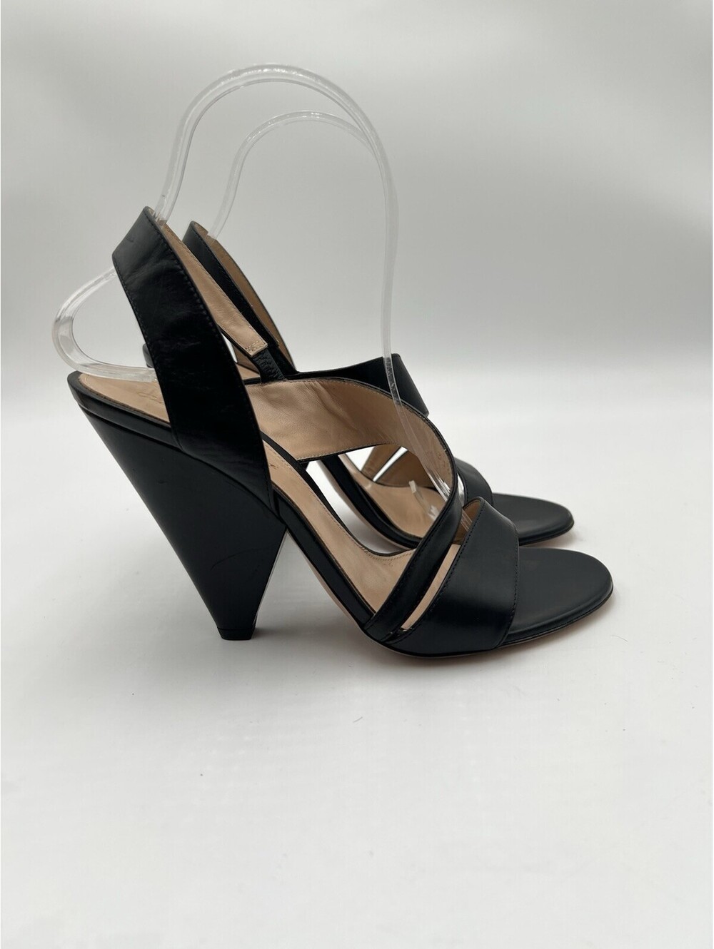 Gianvito Rossi high-heeled Black Leather slingback sandals Size 37.5